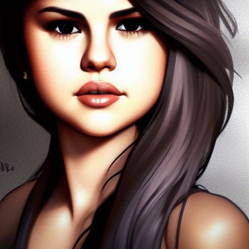 Selena Gomez Portrait in Hyperdetailed Digital Art Style