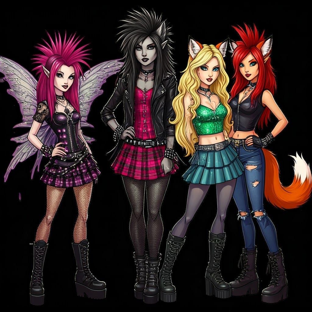 Surreal Girl Band in Edgy Fantasy Style