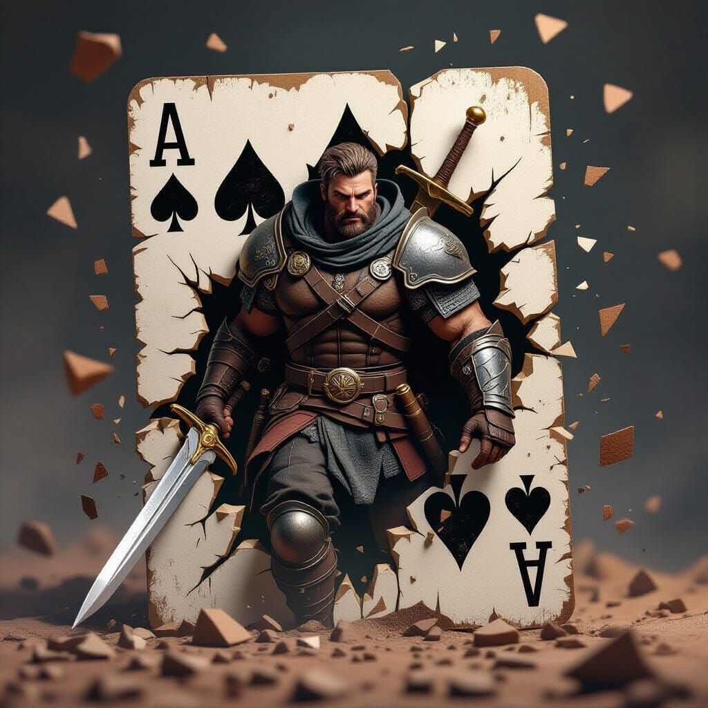 Jack of Spades Adventurer Emerging from Card Art