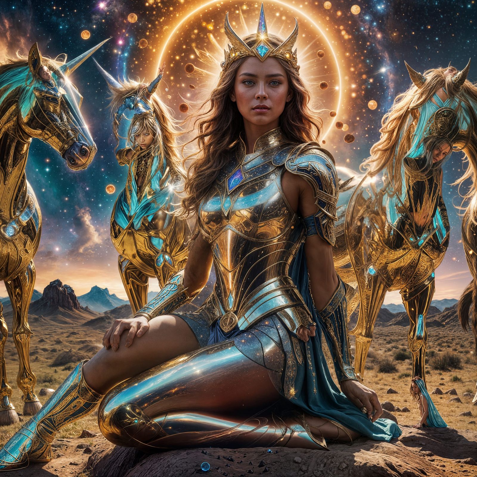 Celestial Warrior Tribe in Ethereal Cosmic Realm