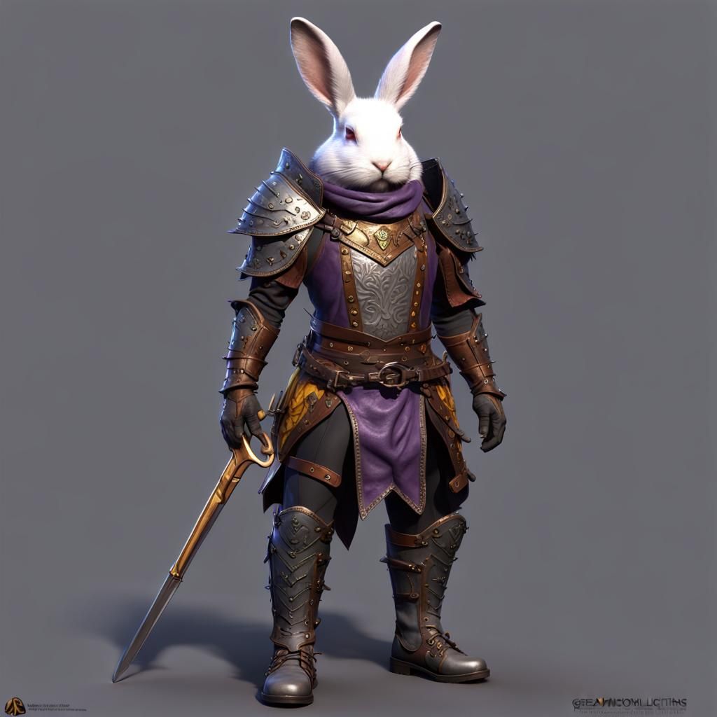 Harengon Ranger in Dark Fantasy Style