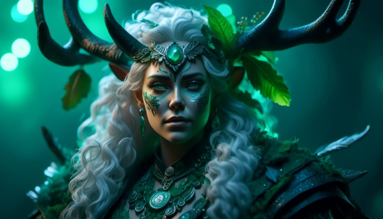Tiefling Woman Portrait in Hyperreal Style