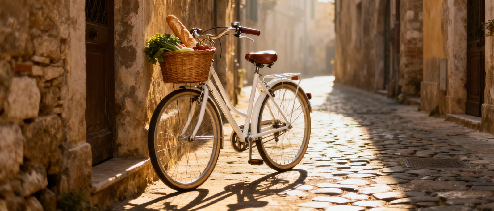 Vintage Bicycle in Picturesque European Alleyway