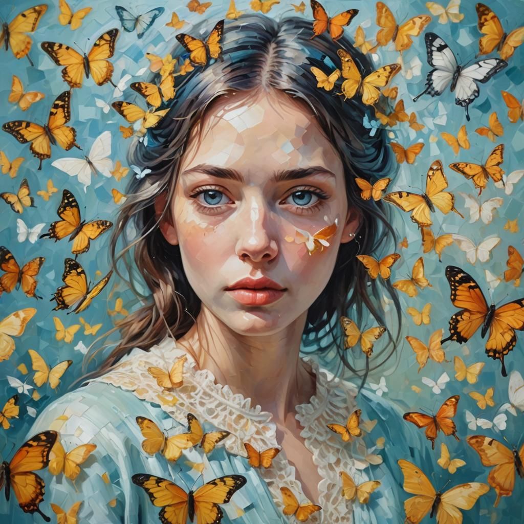 Beautiful Creature in Neo-Impressionist Prismatic Portrait