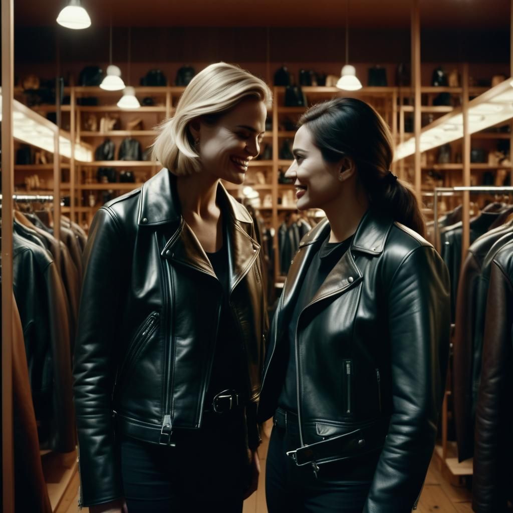 Leather Boutique: Women's Fashion in Cinematic Style