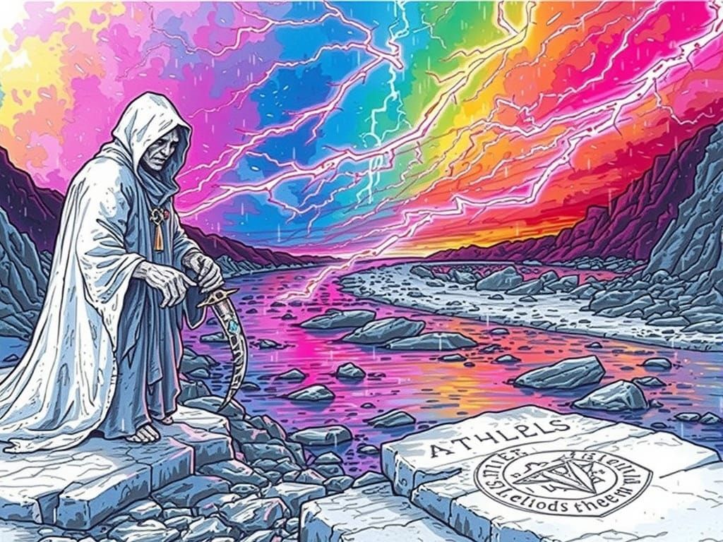 Stormy River Ritual in Ultraviolet Light