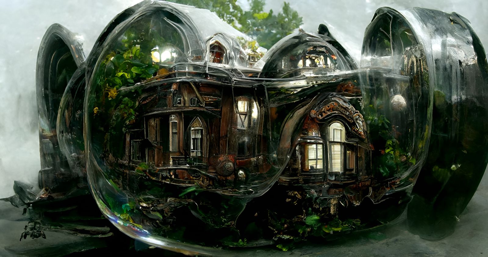 Victorian House in a Bubble: Ethereal Fantasy