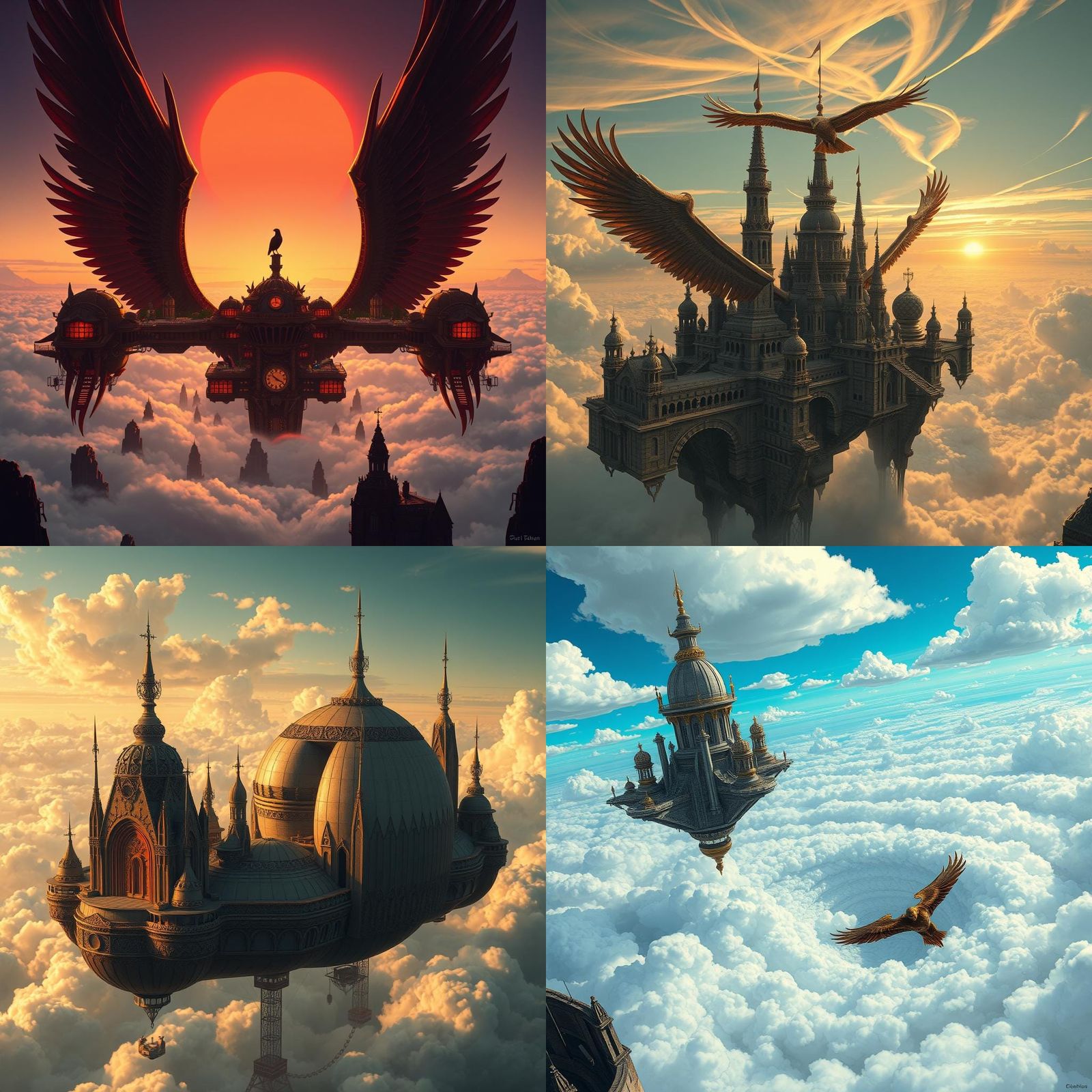 Futuristic Flying City of the Hawkmen