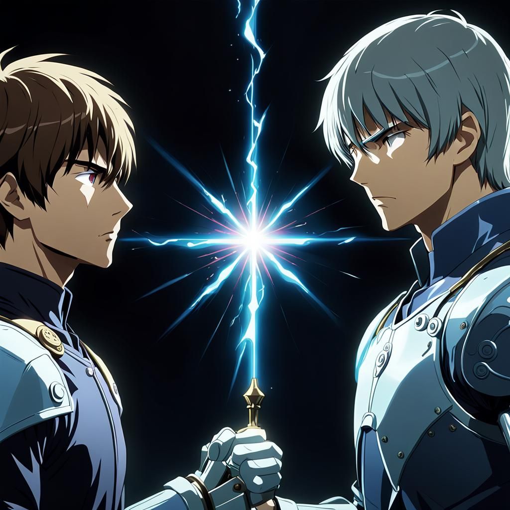 Anime Villain Showdown in Ghibli Style