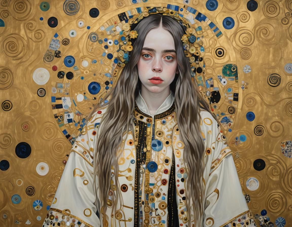 Billie Eilish in the Style of Gustav Klimt