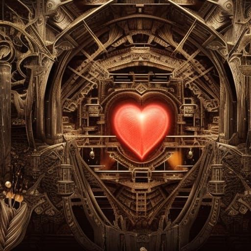 Dramatic Human Heart Digital Matte Painting