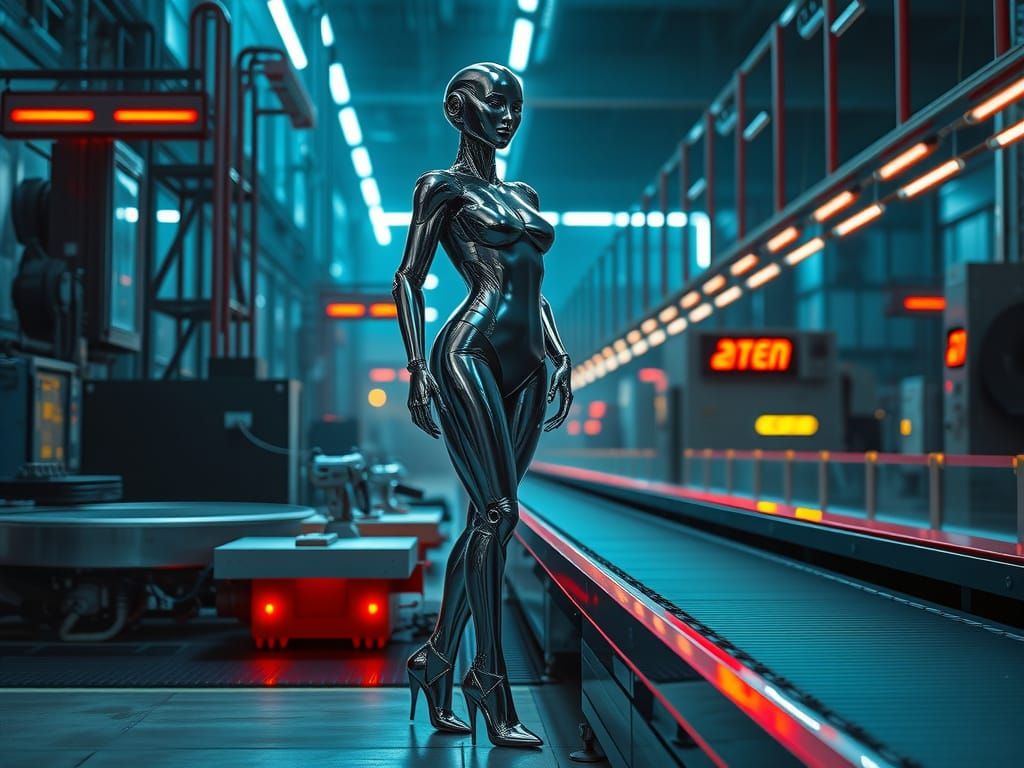 Beautiful female robot