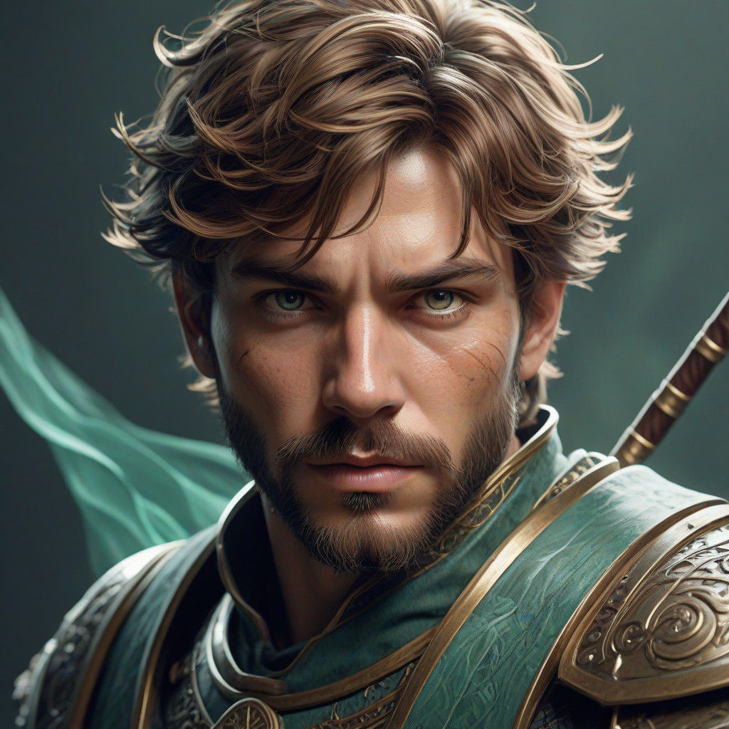 Ethereal Warrior in Triadic Color Palette