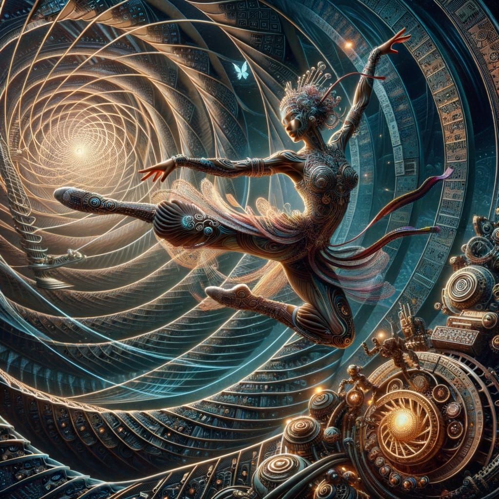 South Asian Acrobat in Neo-Gothic Wonderland