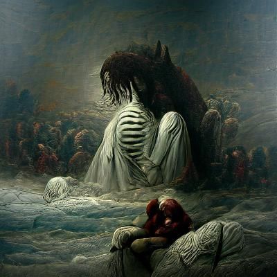 Evocative Horror Art: Despair and Rooted Sadness