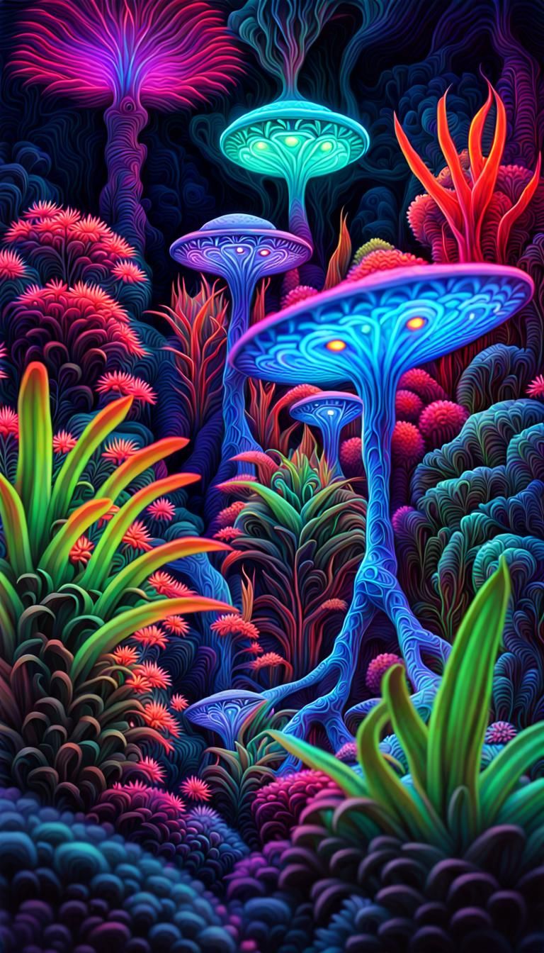 Neon Alien Jungle with Mobile Root Feet