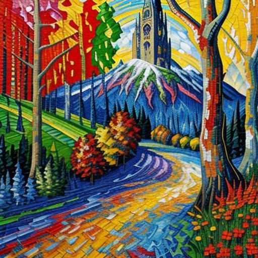 Lord of the Rings in Expressionist Patchwork Style