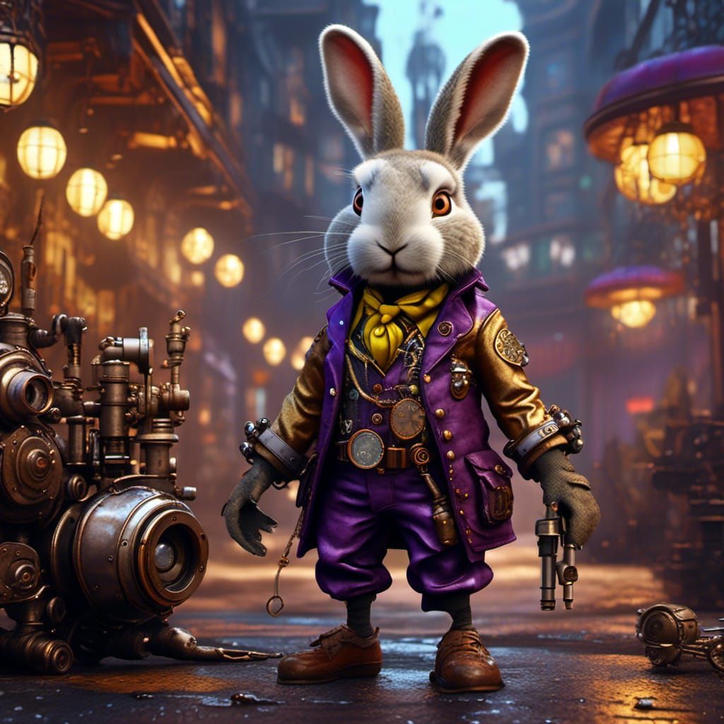 Steampunk Rabbit Concept Art in 8K Resolution