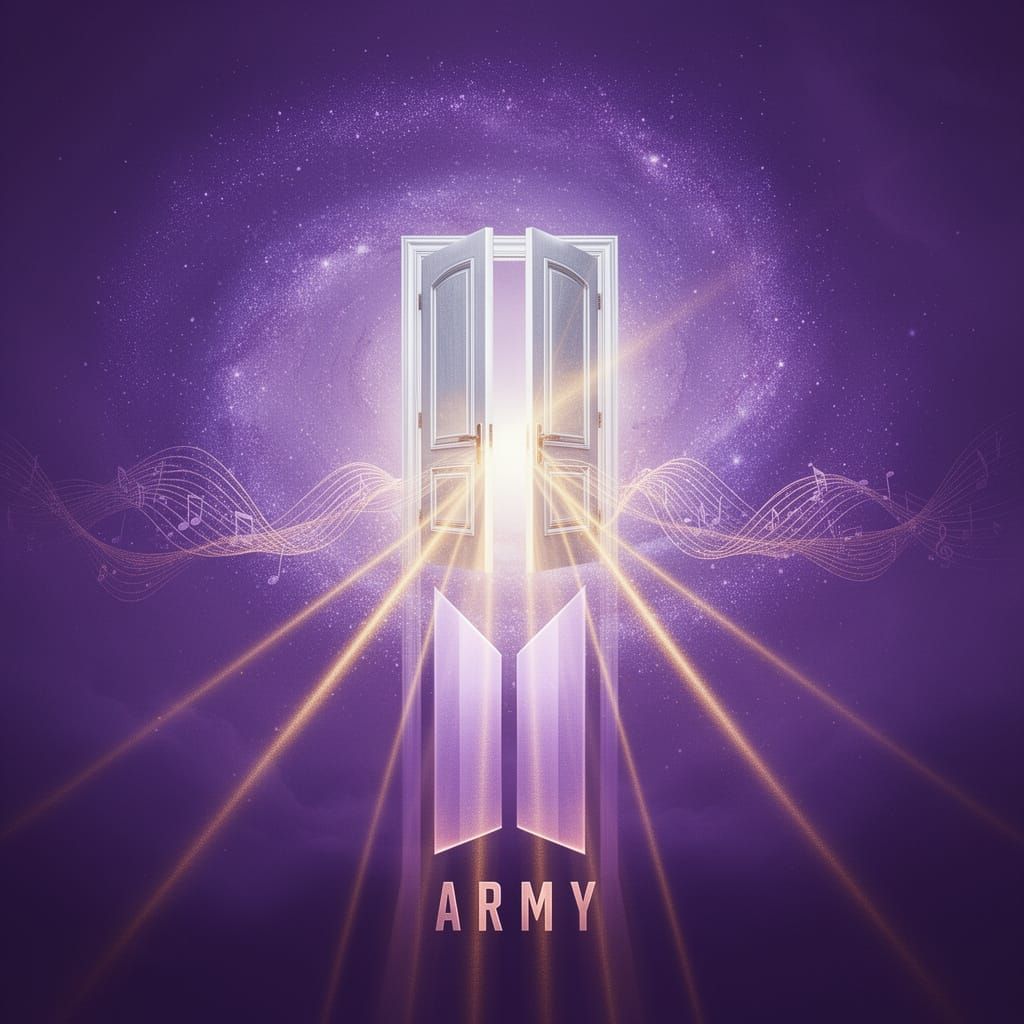 Ethereal BTS Gateway in Luminous Purple Galaxy