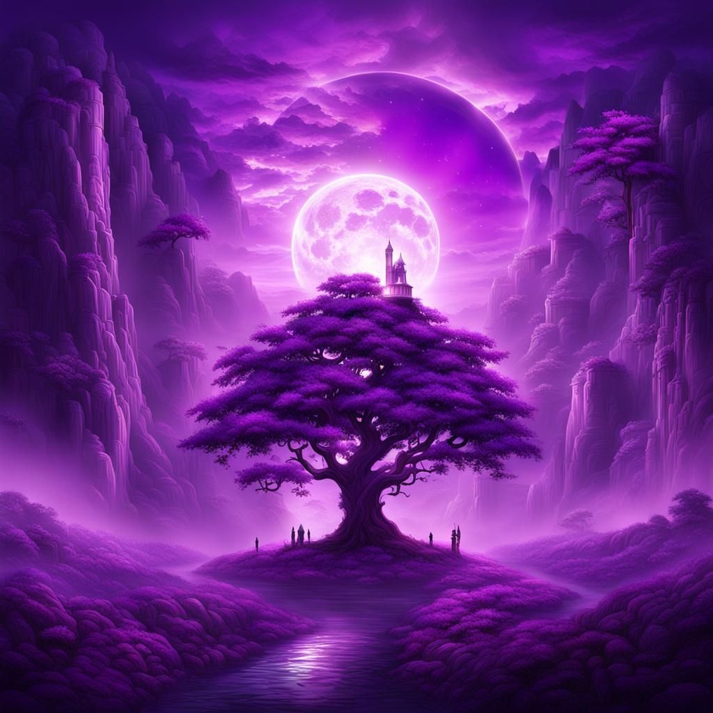 Magical Purple Scene: Mystical and Epic