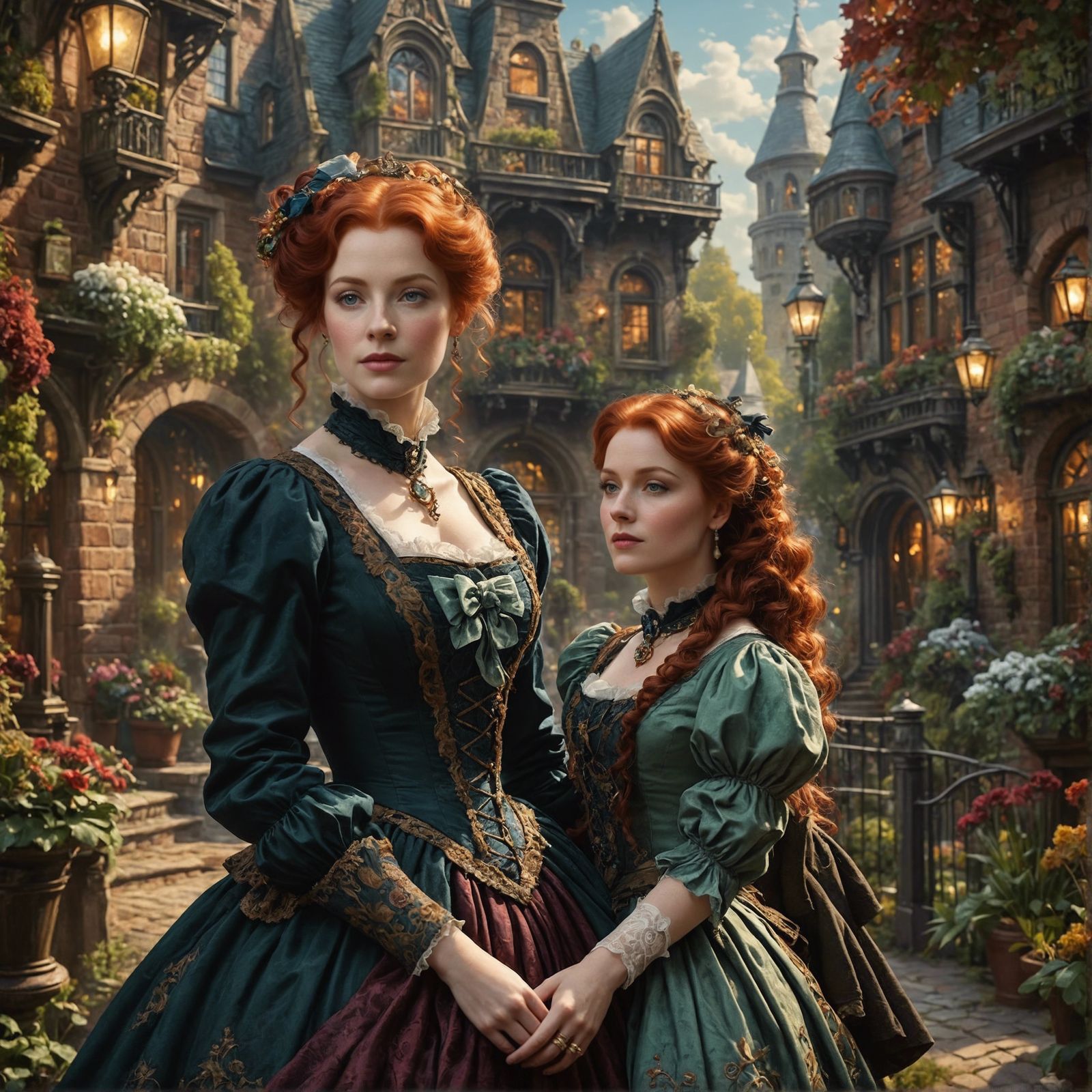 Victorian Redhead in a Luminous Style