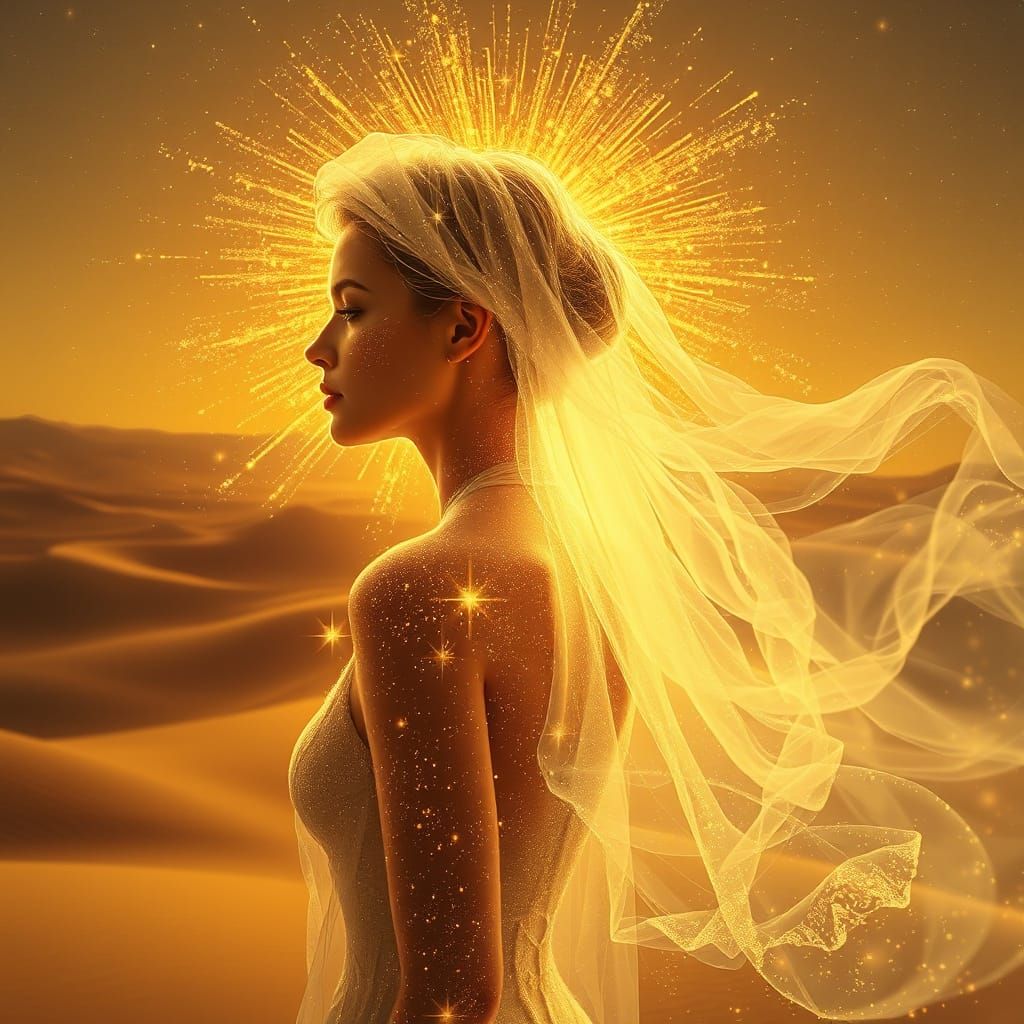 Ethereal Star-Kissed Form Dissolves into Cosmic Haze