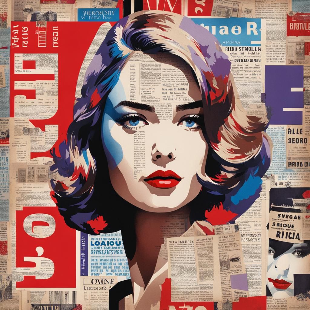 Magazine Collage Portrait of a Beautiful Girl