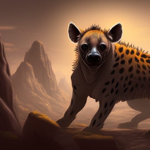 Detailed Hyena Matte Painting in Fantasy Style