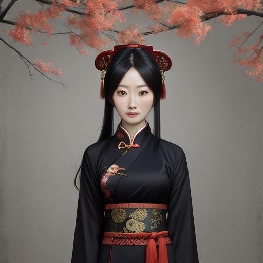 Anime Style Portrait of a Chinese Girl