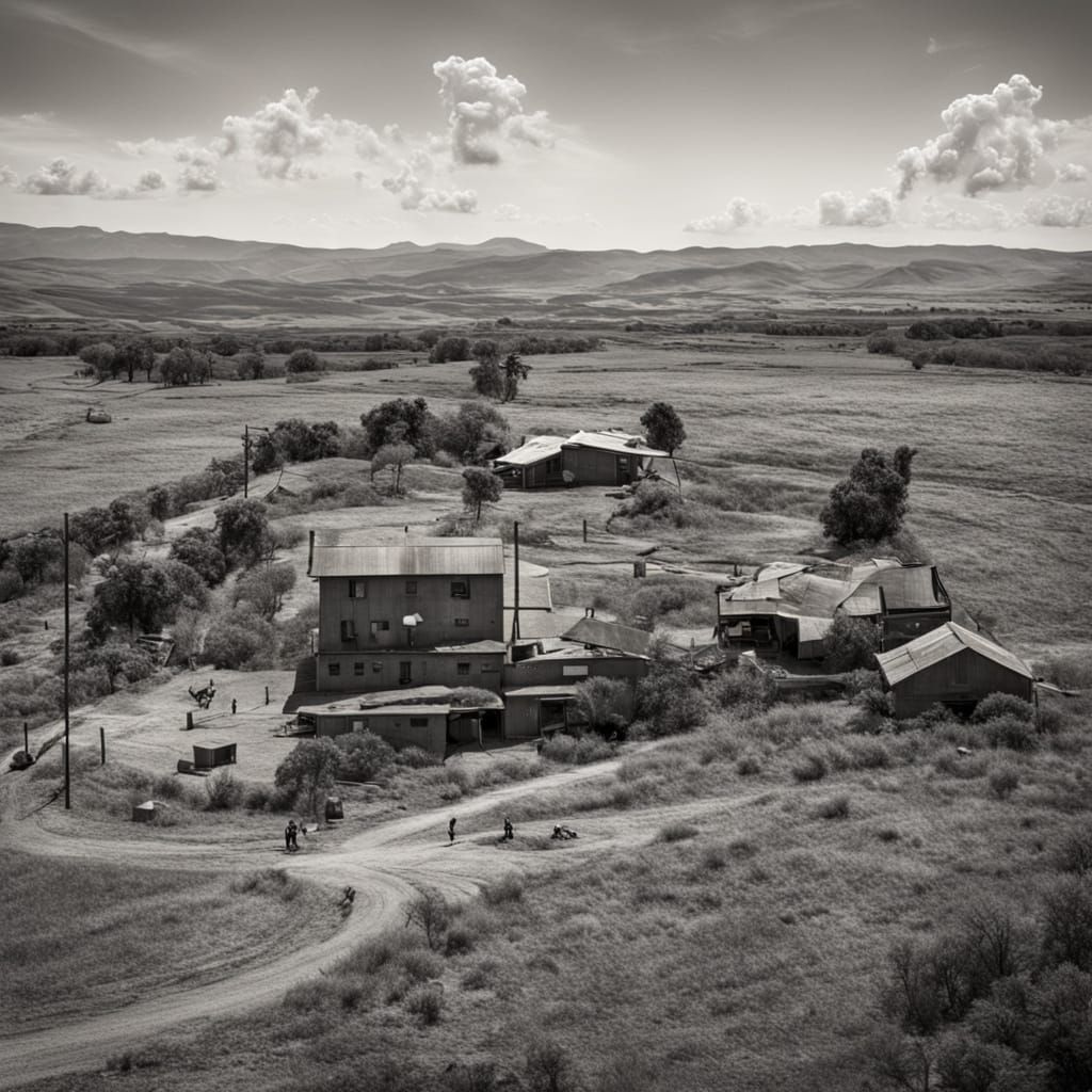 Simple AI Image of a Rural Farm Scene