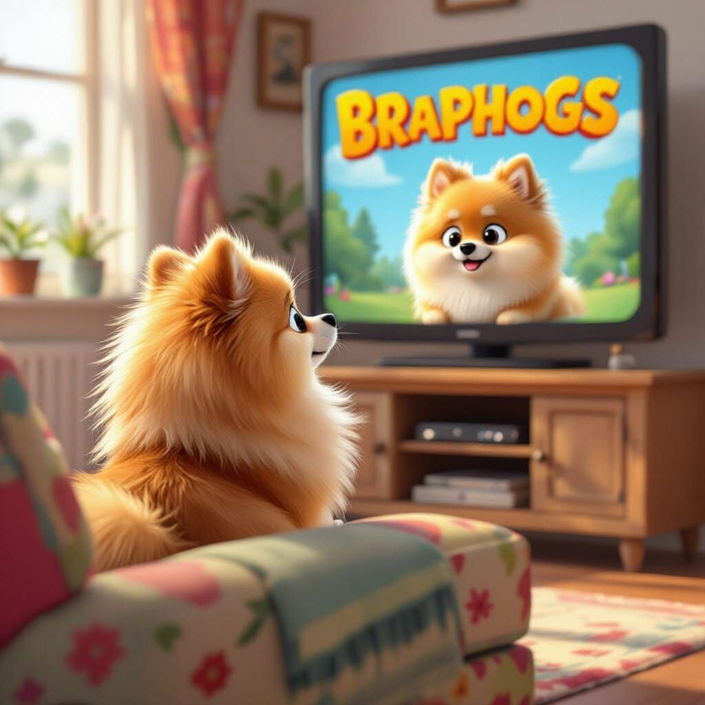 Fluffy Pomeranian Watches "Braphogs" Cartoon