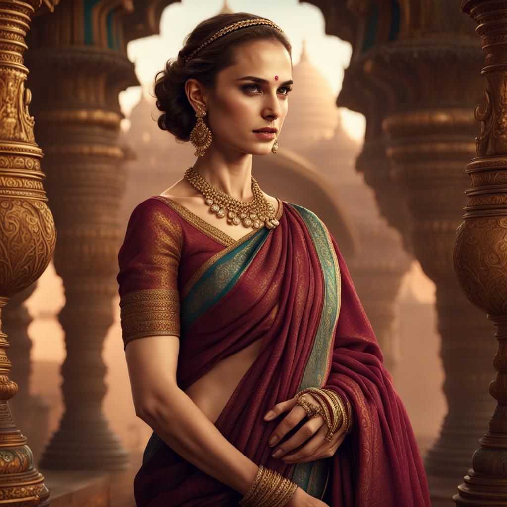 Natalie Portman in South Indian style saree