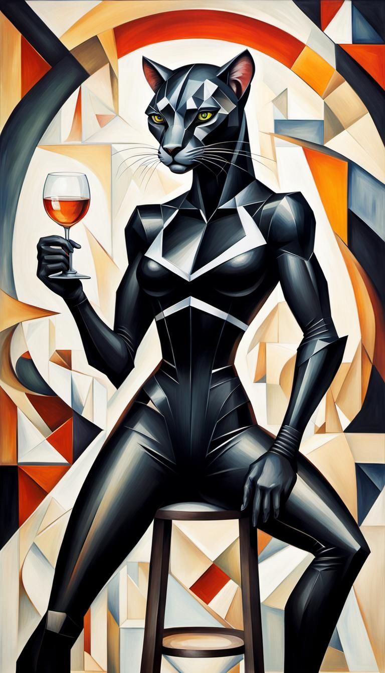 Art Deco Panther in Modern Art Gallery