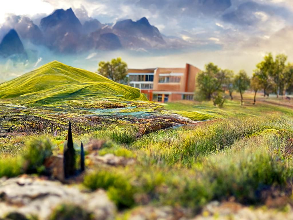 Academic Landscape Vista in Detailed 3D Rendering