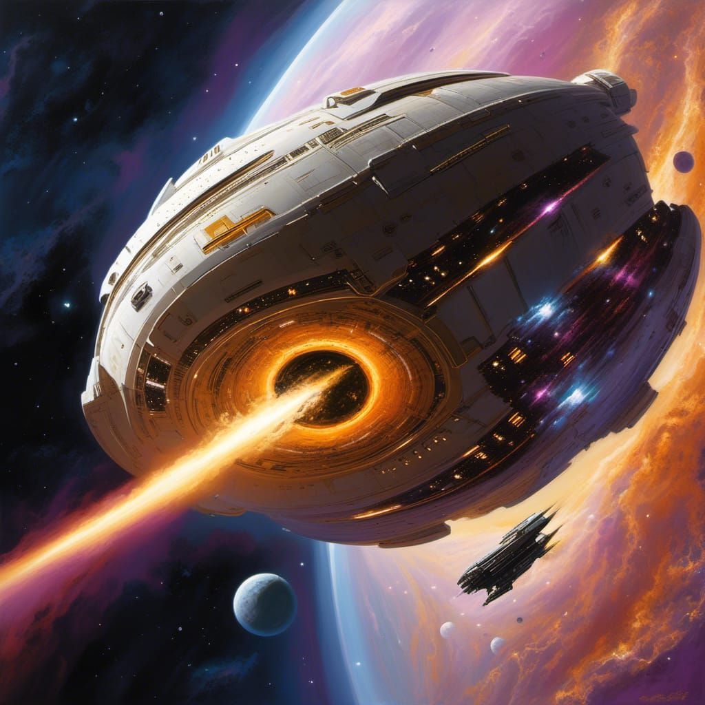 Impressive Spacecraft Exploring Deep Space in Sci-Fi Style