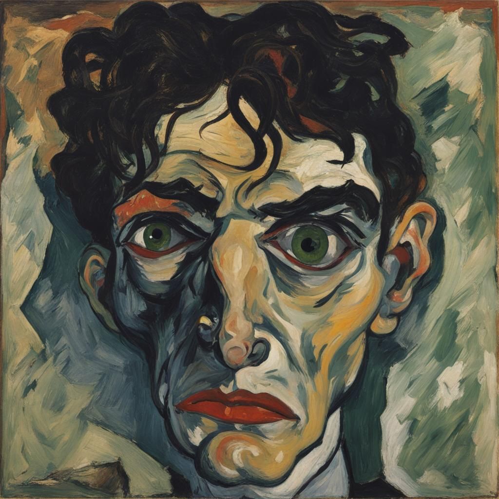 Figure Walking in Morning Light: Expressionist Portrait