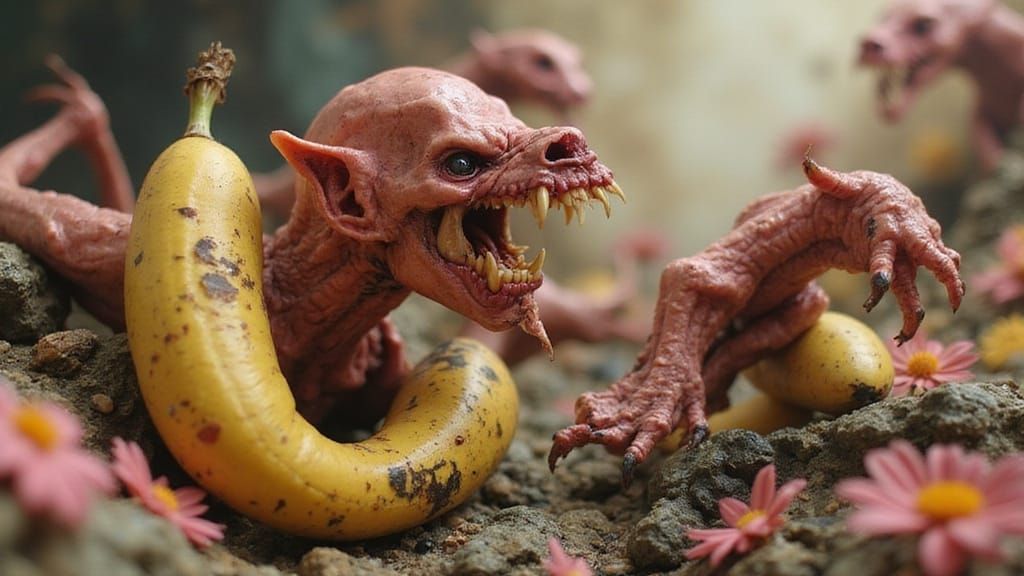 Grotesque Demon in Surreal Mixed Media