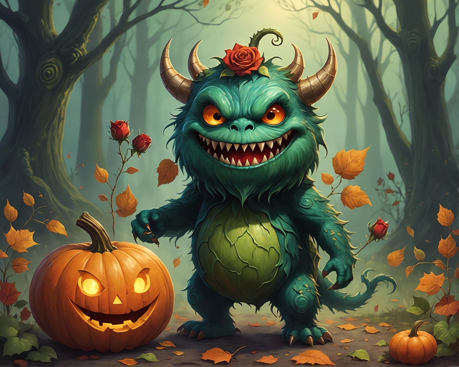 A misty cute monster, escaped from the colored smoke😲