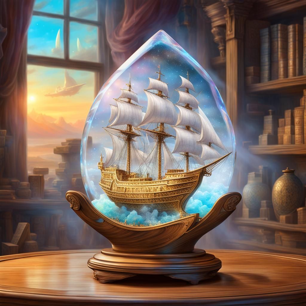 Crystal Ship in a Bottle, Astral Illustration