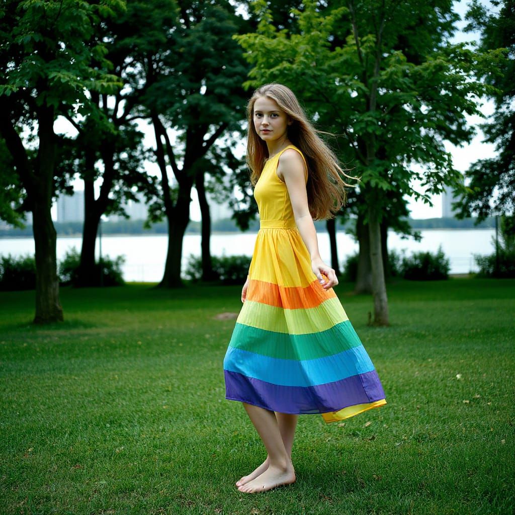 AI Rainbow Whispers: A Gentle Walk in Nature