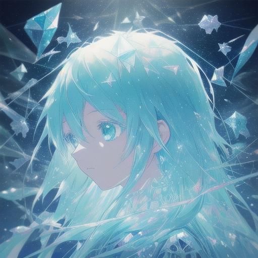 Crystal Anime: Hatsune Miku in Ice Cave