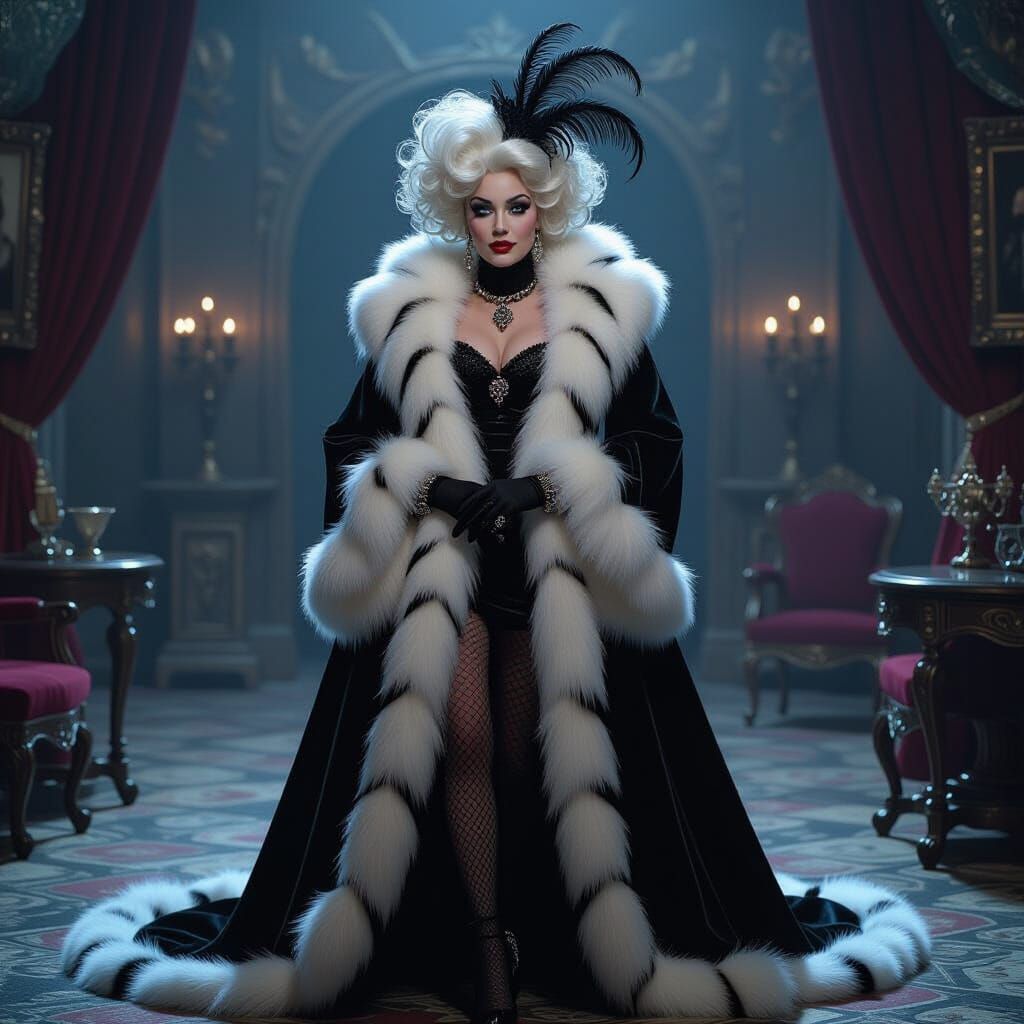 Cruella Deville in Dark Gothic Tim Burton Style