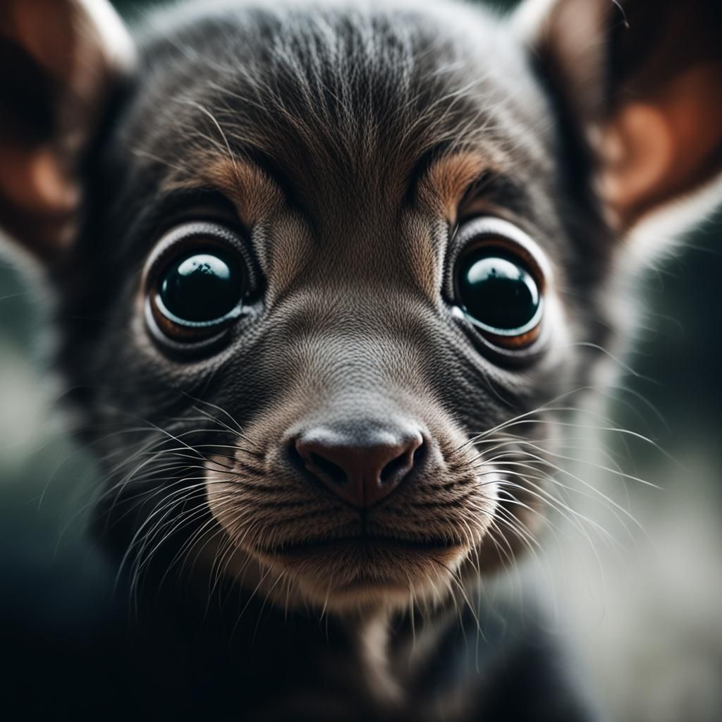 Adorable Baby Animal Portrait in Ambient Light