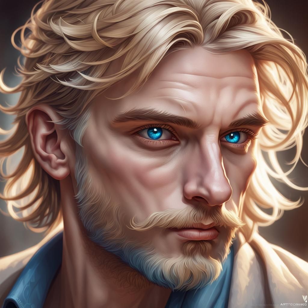 Hyperdetailed Portrait of a Blonde Man in Unreal Engine