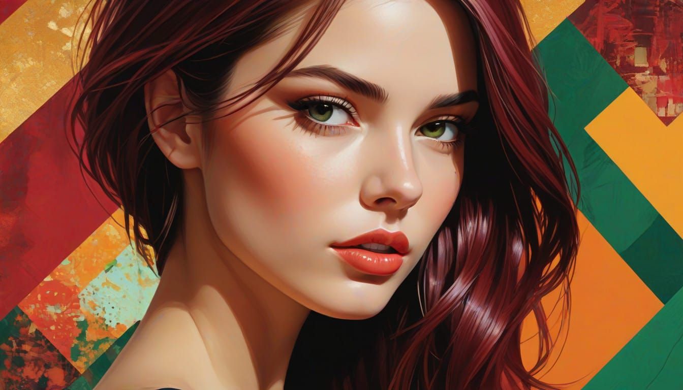 Vibrant Woman in Opulent Expressionist Style