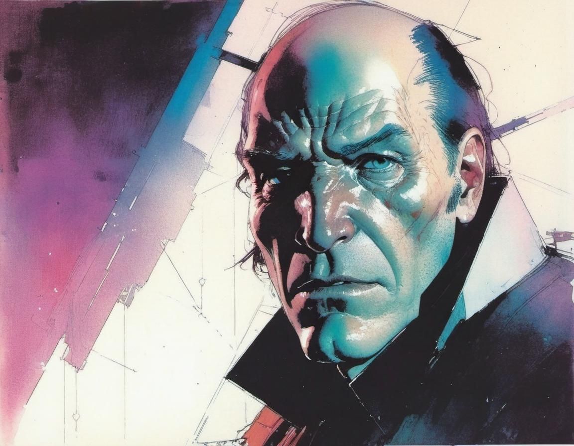 Dynamic Comic Art Illustration in Sienkiewicz Style