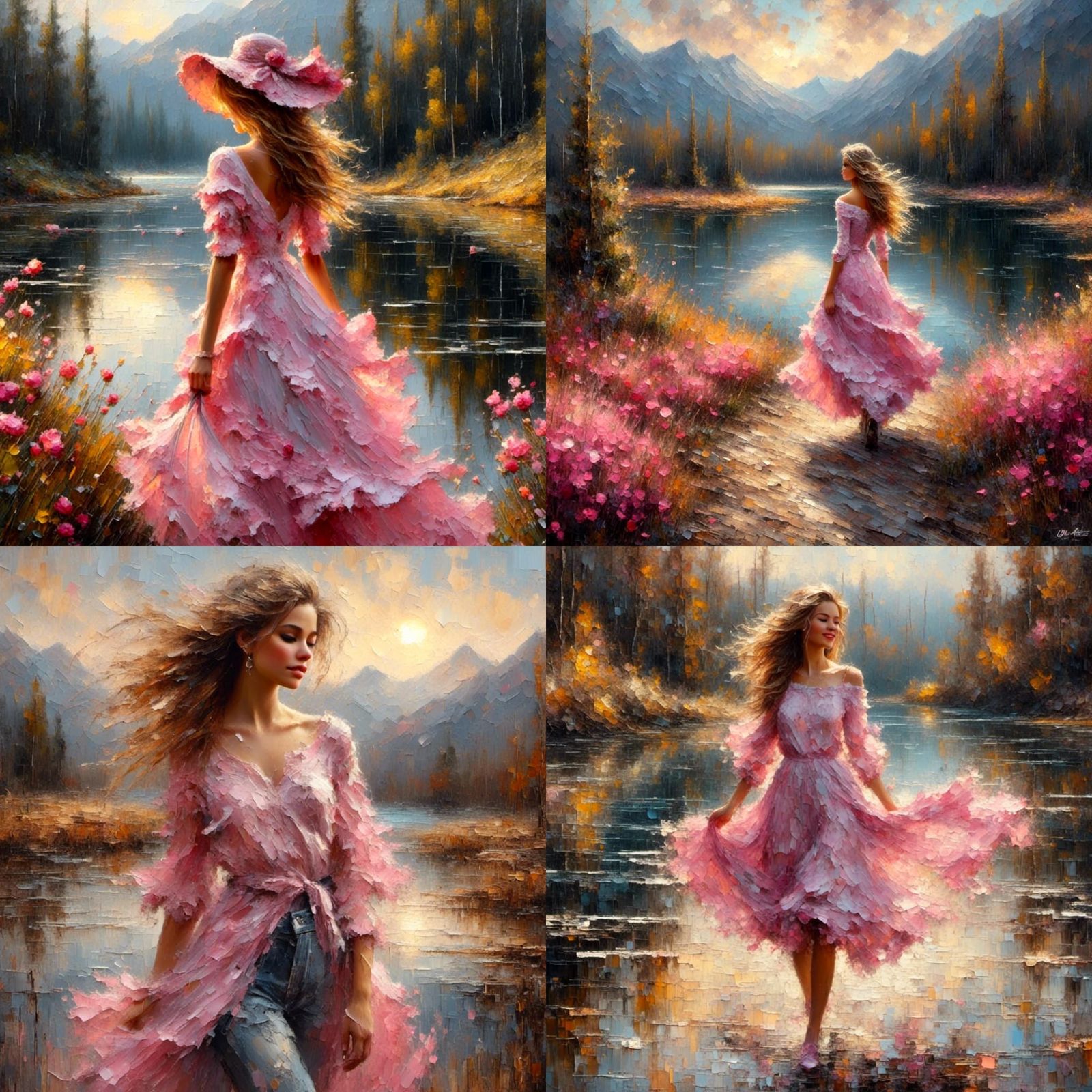 Sunshine and Pink: A Perfect Lakeside Stroll