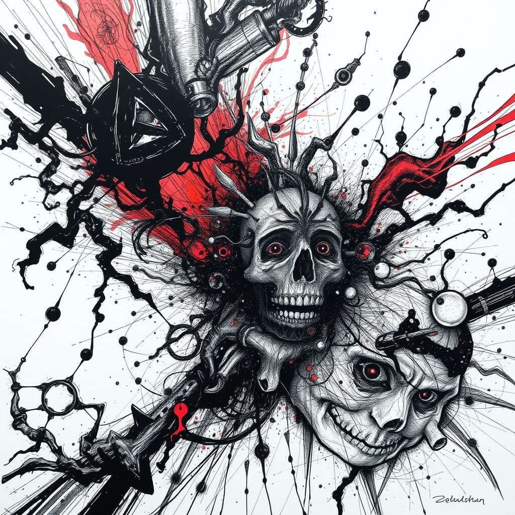 Disturbing Abstract Artwork Evokes Anxiety and Despair with...