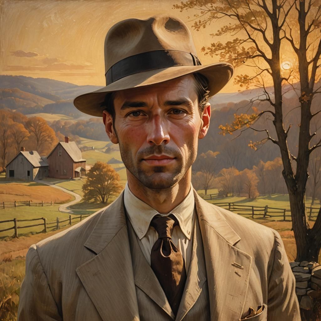 Vintage Portrait in Andrew Wyeth Style