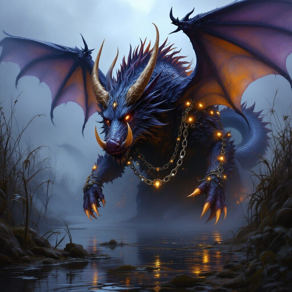Ethereal Boar Dragon Hybrid Unveils Dark Power
